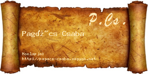 Pagács Csaba névjegykártya